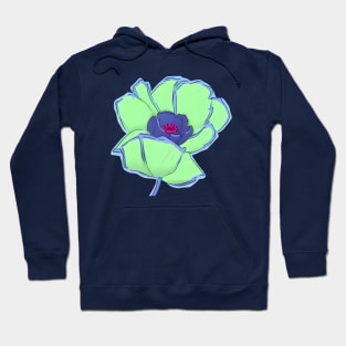 Retro Digital Colored Poppy Flower Illustration (MD23Mrl002b) Hoodie